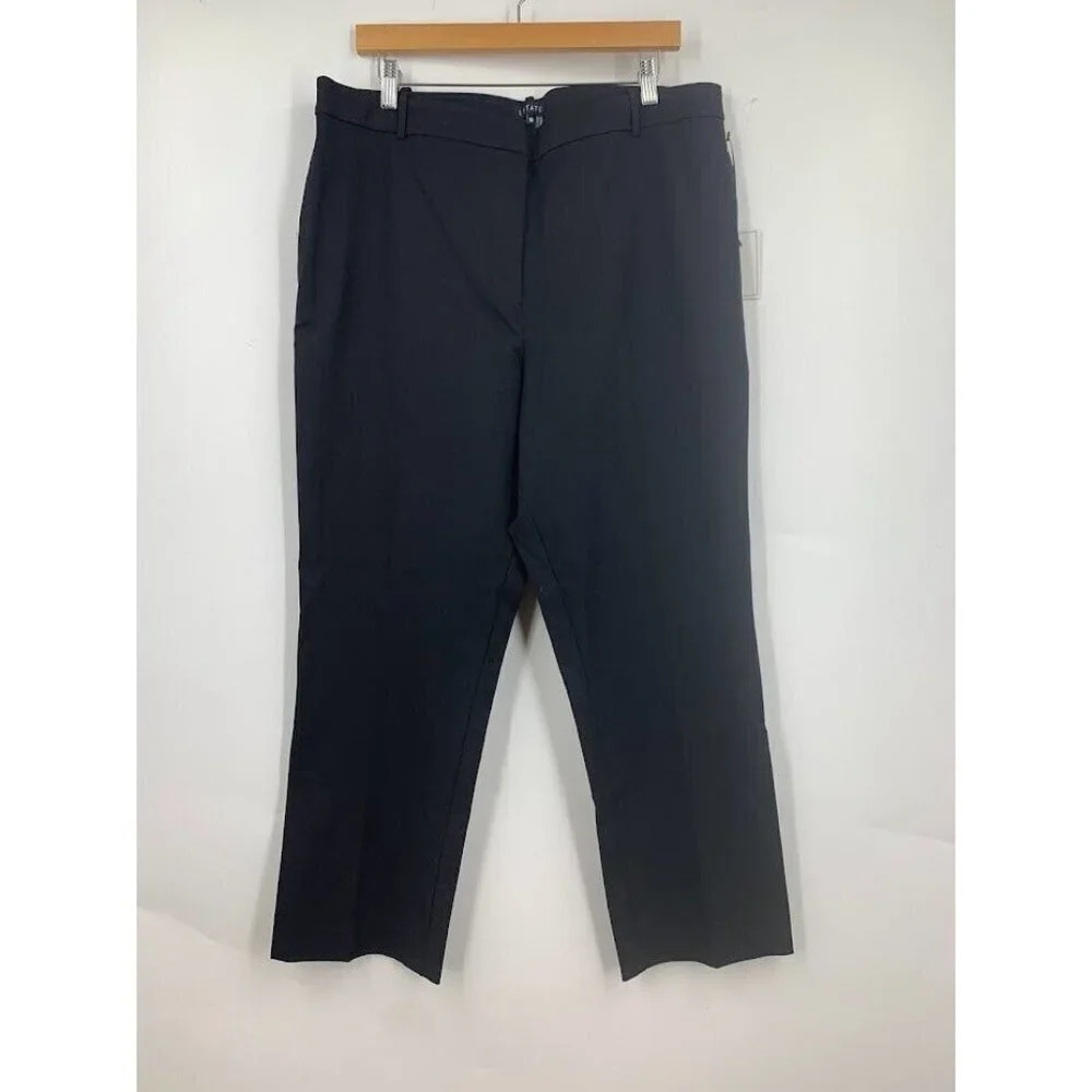 1 State Women's Black Cotton‎ Blend Stretch Twill Slim Ankle SZ 18 NWT